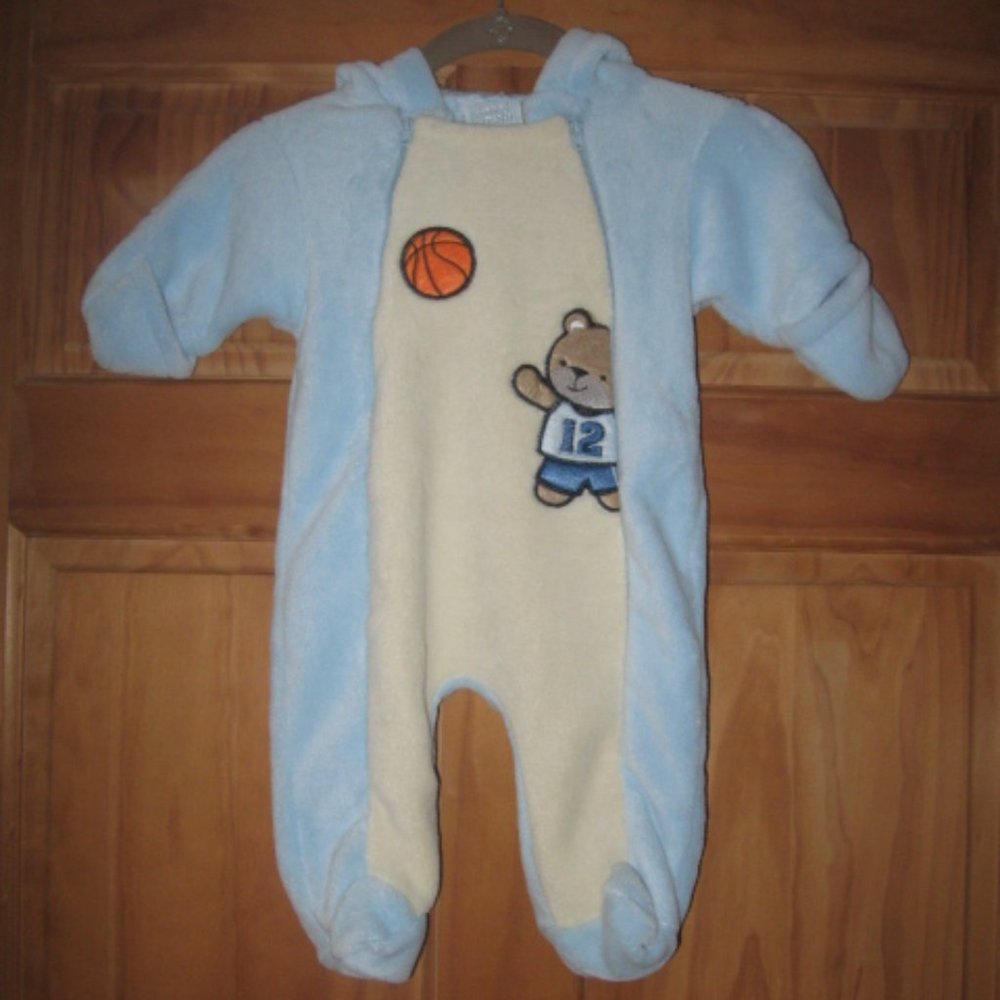 mon petit Teddy Bear Fleece Zip Up Bunting